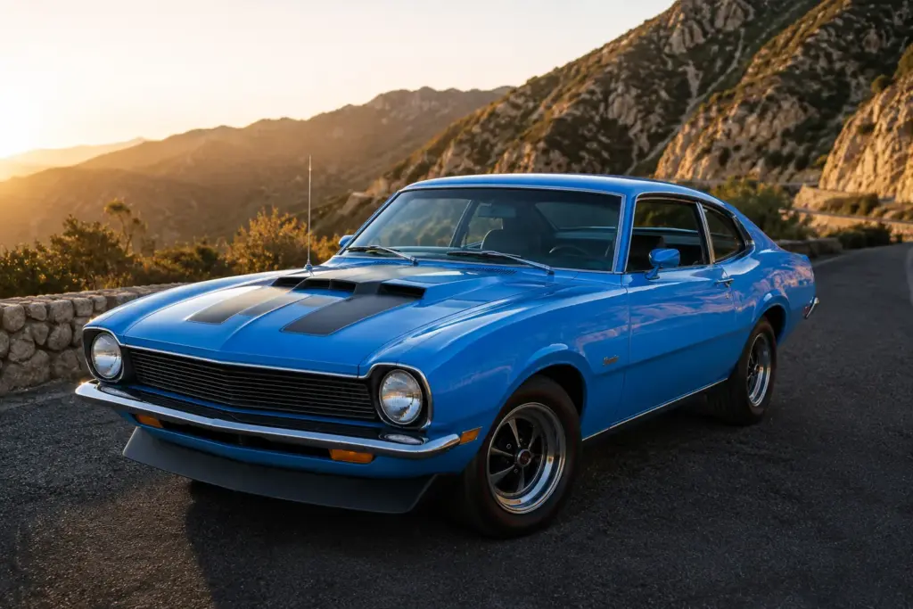 Restored 1971 Ford Maverick Grabber in Grabber Blue