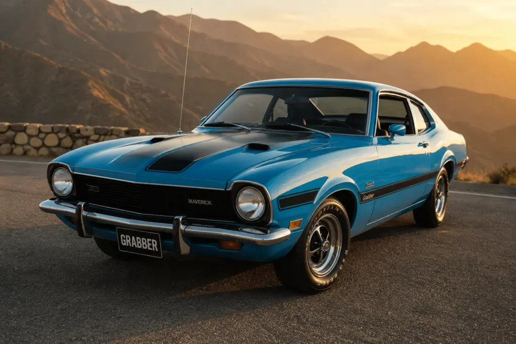 1971_Ford_Maverick_Grabber_Mountain_Road_Golden_Hour 1971 Ford Maverick Grabber with 302 Windsor V8