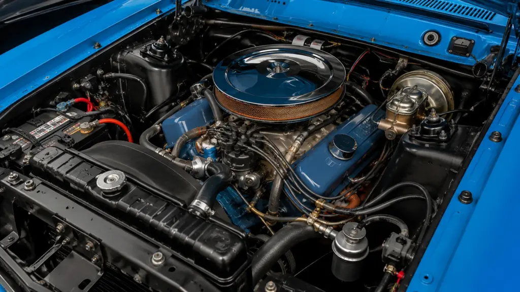 Classic_car_engine_bay_details Classic car engine bay details