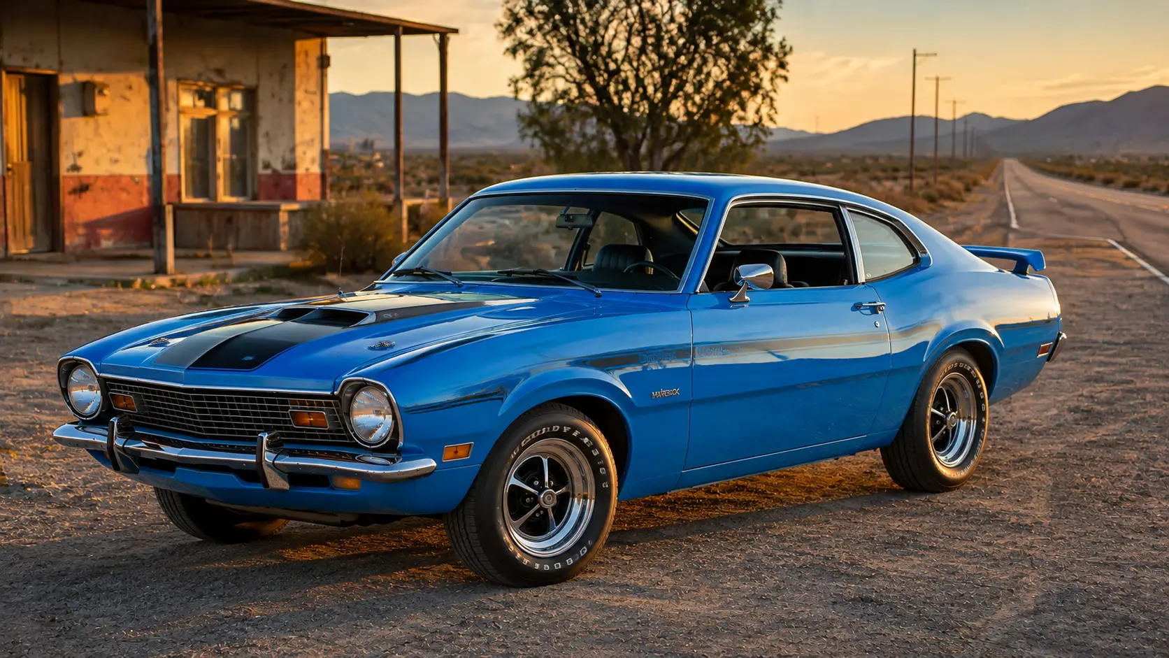 Restored 1971 Ford Maverick Grabber in Grabber Blue