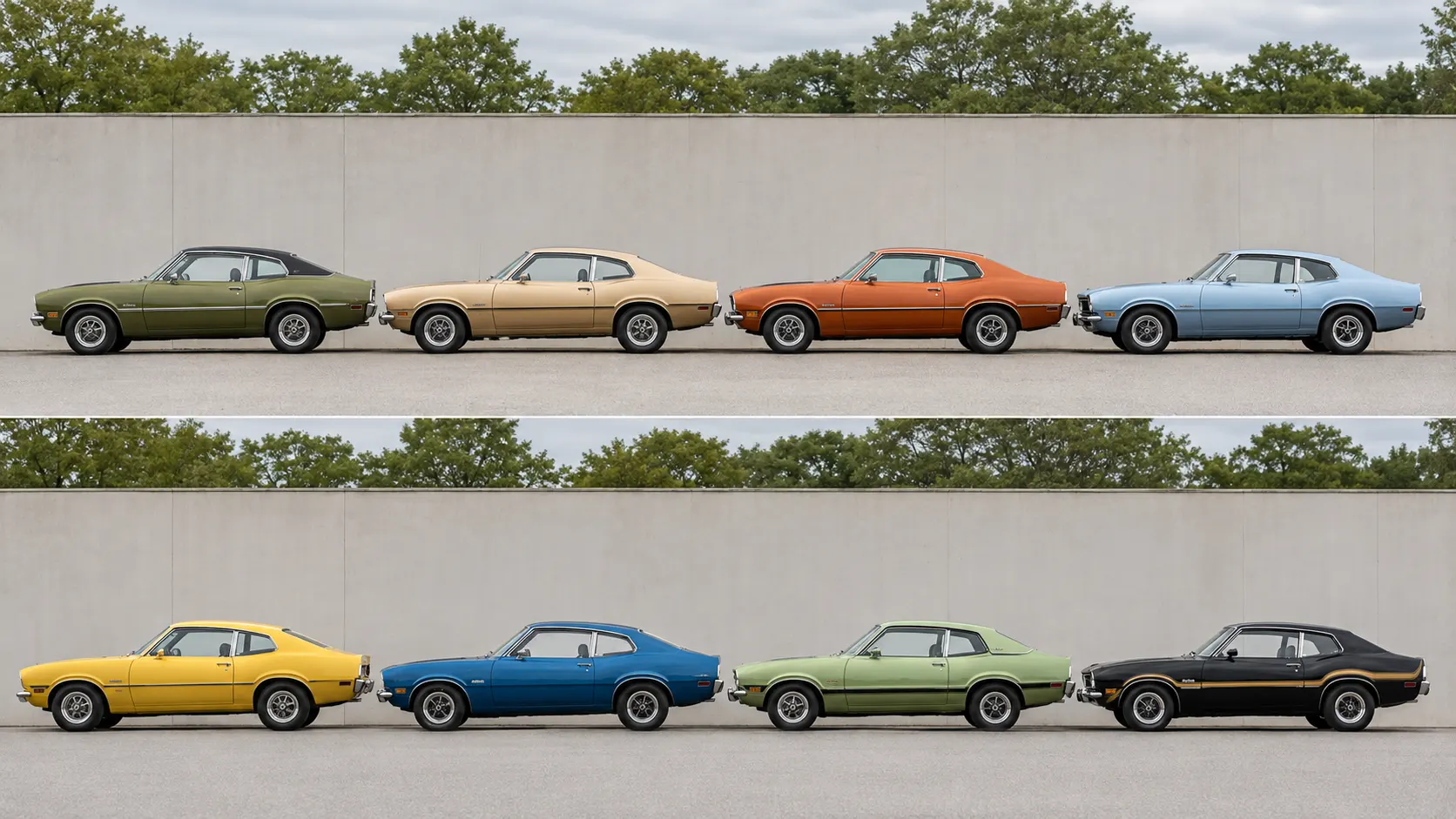 Evolution of Ford Maverick models from 1970 to 1977